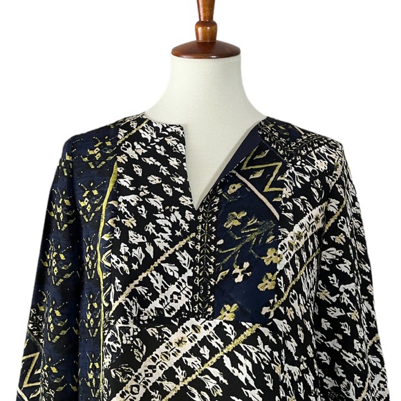 Lafayette 148 New York 100% Silk Blouse Lightweight Luxury Galaxy Blue NWT Small - Picture 2 of 9